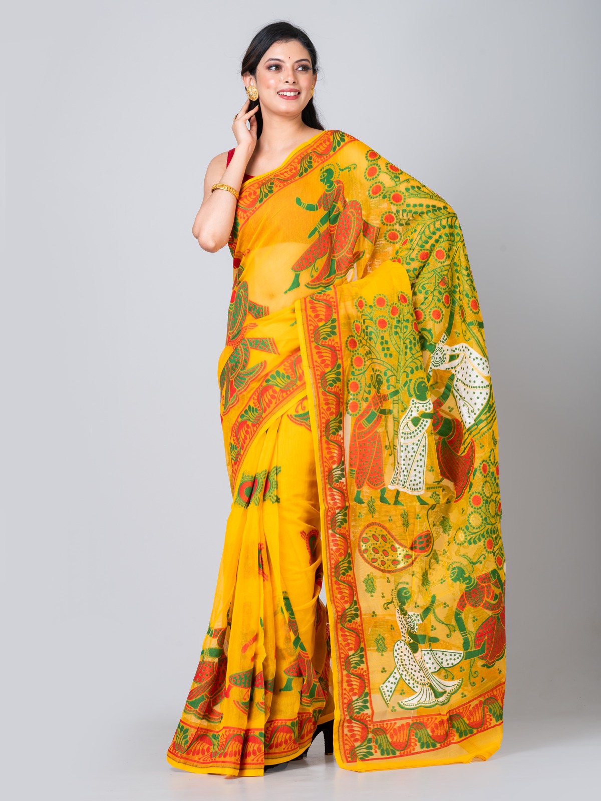B3-16 Allover Soft Shakuntala Jamdani Saree Without B.P. - Image 1
