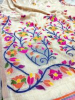 Tassar Tantuja Lota Ful Design Saree With Worked B.P. - Image 3