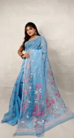 New Exclushive Mini-Gap  Thoka ful Jamdani Saree With B.P. - Image 2