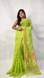 New Exclushive Mini-Gap  Thoka ful Jamdani Saree With B.P. - Image 3