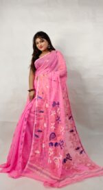 New Exclushive Mini-Gap  Thoka ful Jamdani Saree With B.P. - Image 4