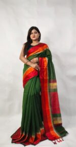 New Cotton Silk Maheswari Handloom Saree With Pallu Colour B.P.