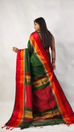 New Cotton Silk Maheswari Handloom Saree With Pallu Colour B.P. - Image 3