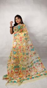 Pure Moslin Saree With Running B.P. - Image 2