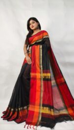 New Cotton Silk Maheswari Handloom Saree With Pallu Colour B.P. - Image 2
