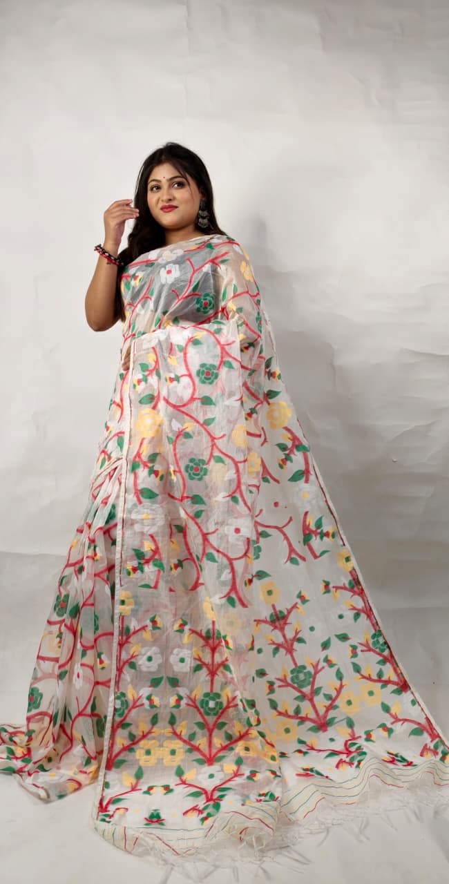 B3 Pure Moslin Saree With Running B.P. - Image 1