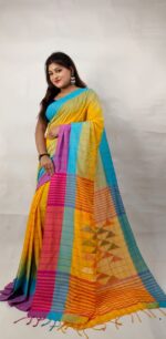 New Khadi Vanga Kaj Buti Design Saree With B.P.