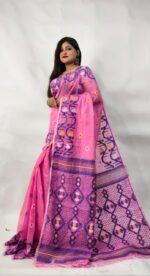 New Design Allover Silk Cotton Jamdani Saree With B.P. - Image 2