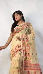 New Design Allover Silk Cotton Jamdani Saree With B.P. - Image 3