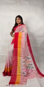 New Khadi Vanga Kaj Buti Design Saree With B.P. - Image 2