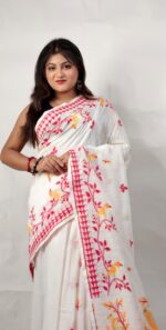 New Khadi Pakhi & Lota Buti Design Saree With B.P. - Image 3