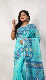 New Design Allover Silk Cotton Jamdani Saree With B.P. - Image 4