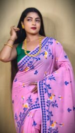 New Khadi Pakhi & Lota Buti Design Saree With B.P. - Image 4