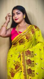 New Khadi Swan Buti Design Saree With B.P. - Image 3