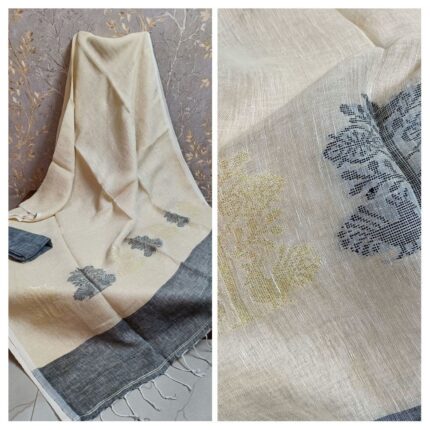 Pure Khadi Cotton Peacock Design Saree With B.P. 