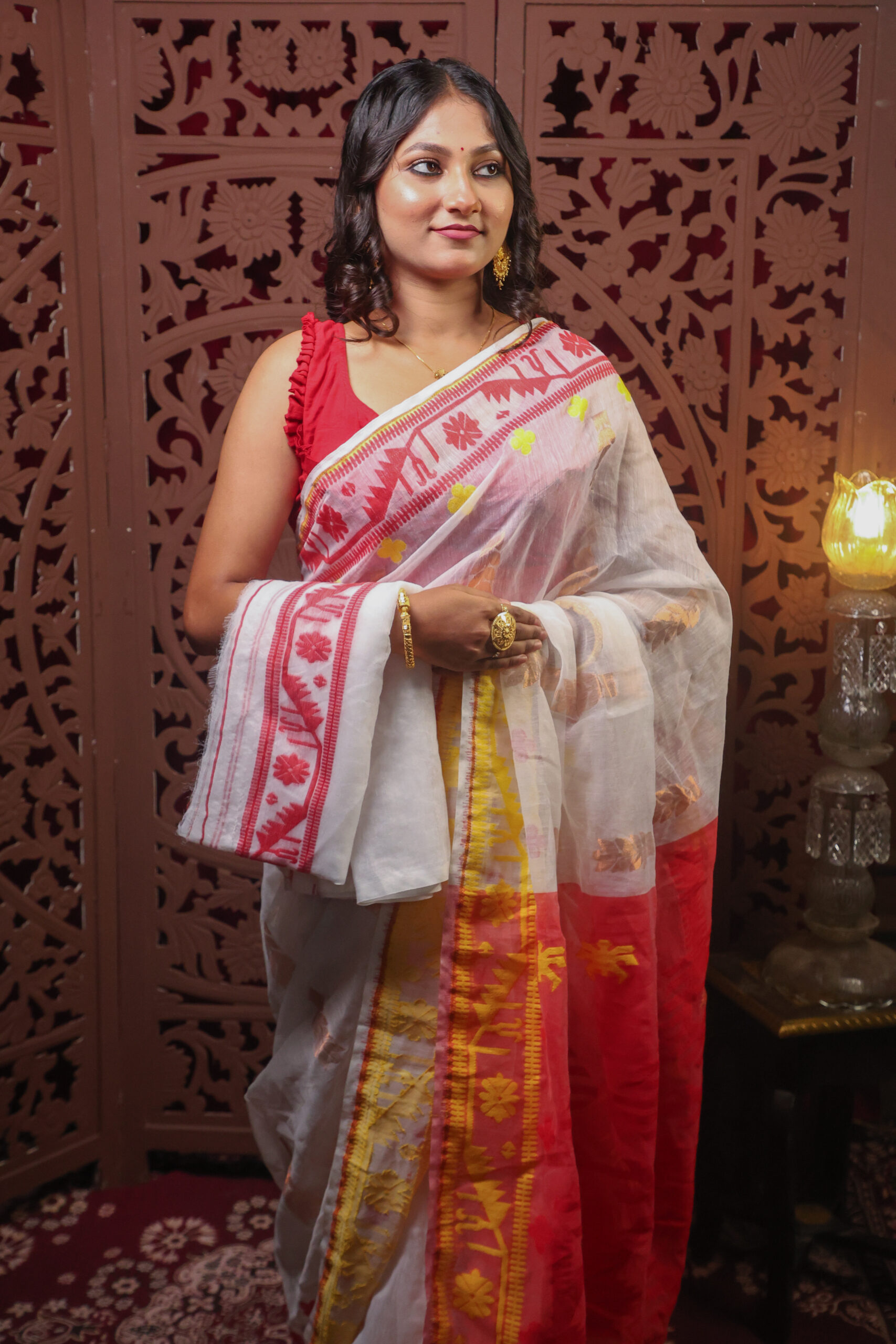 0000 Allover Spider Jamdani Saree With B.P. - Image 1