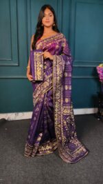 All Over Moslin Jamdani Saree With Hand Aari Kardana Work With Matching Embellished B.P.