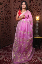 Trivuj Jamdani Saree With Blouse Piece - Image 4